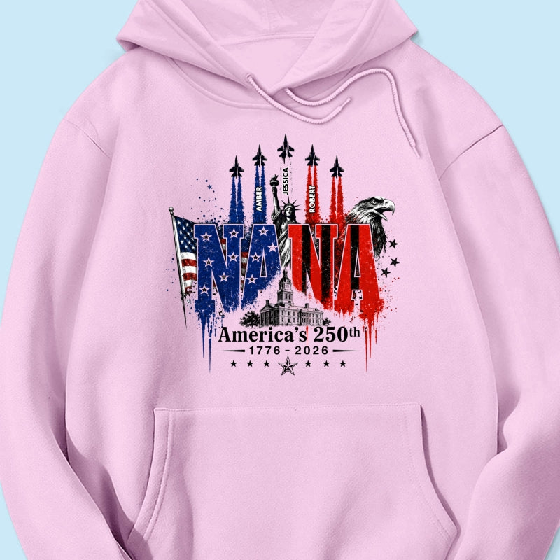 Patriotic Grandma USA 250th Anniversary - Personalized Shirt - Gift For Mom, Grandma, Wife