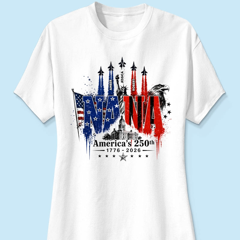 Patriotic Grandma USA 250th Anniversary - Personalized Shirt - Gift For Mom, Grandma, Wife