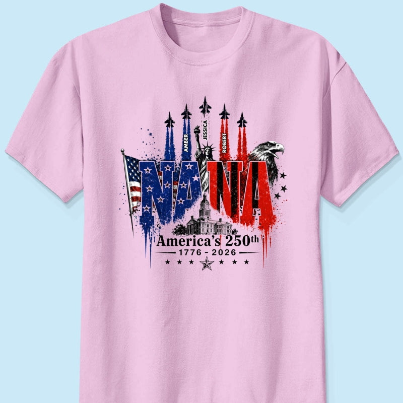 Patriotic Grandma USA 250th Anniversary - Personalized Shirt - Gift For Mom, Grandma, Wife