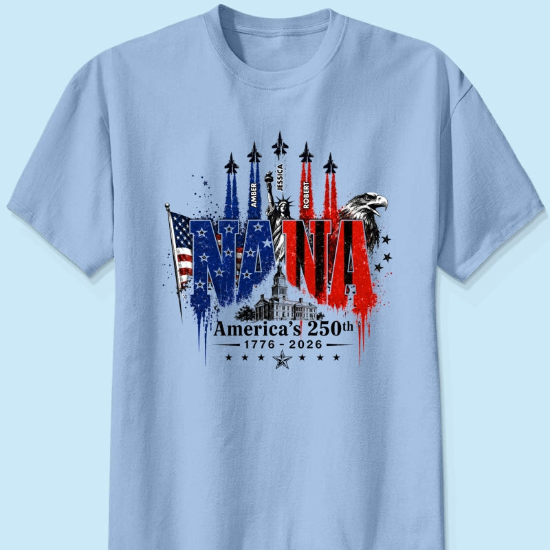 Patriotic Grandma USA 250th Anniversary - Personalized Shirt - Gift For Mom, Grandma, Wife