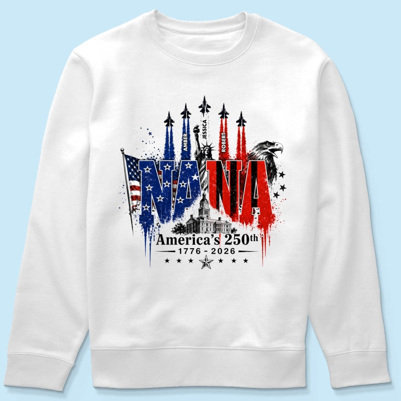 Patriotic Grandma USA 250th Anniversary - Personalized Shirt - Gift For Mom, Grandma, Wife