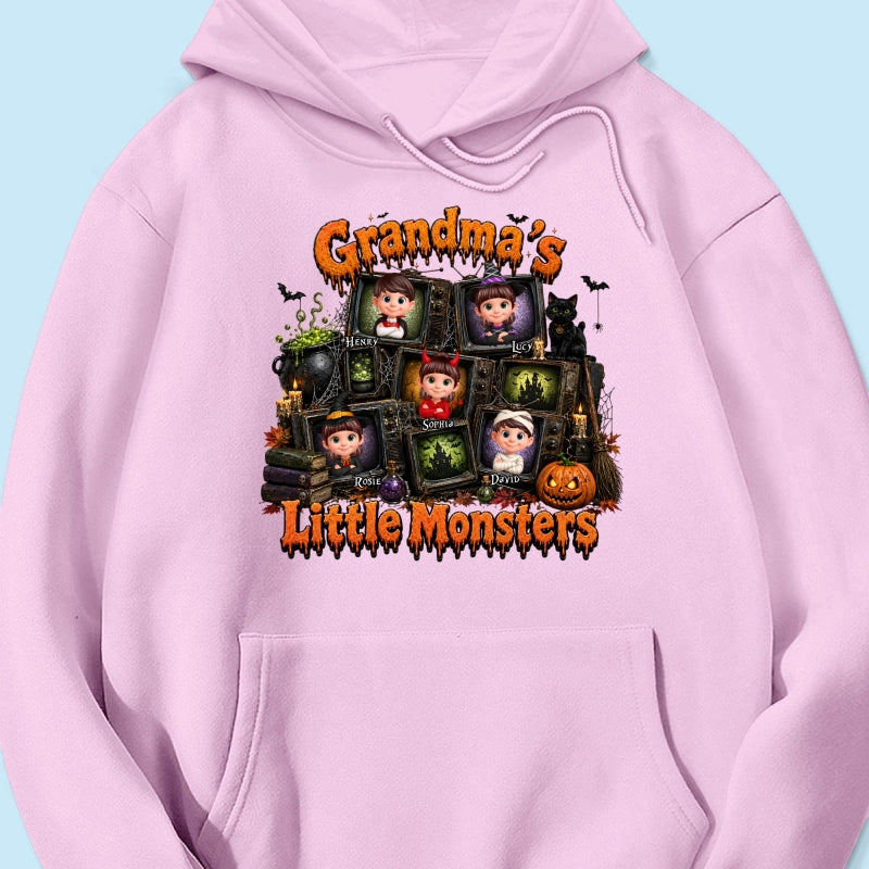 Grandma's Little Monsters Horror Night - Personalized Shirt - Halloween Gift, Gift For Grandma