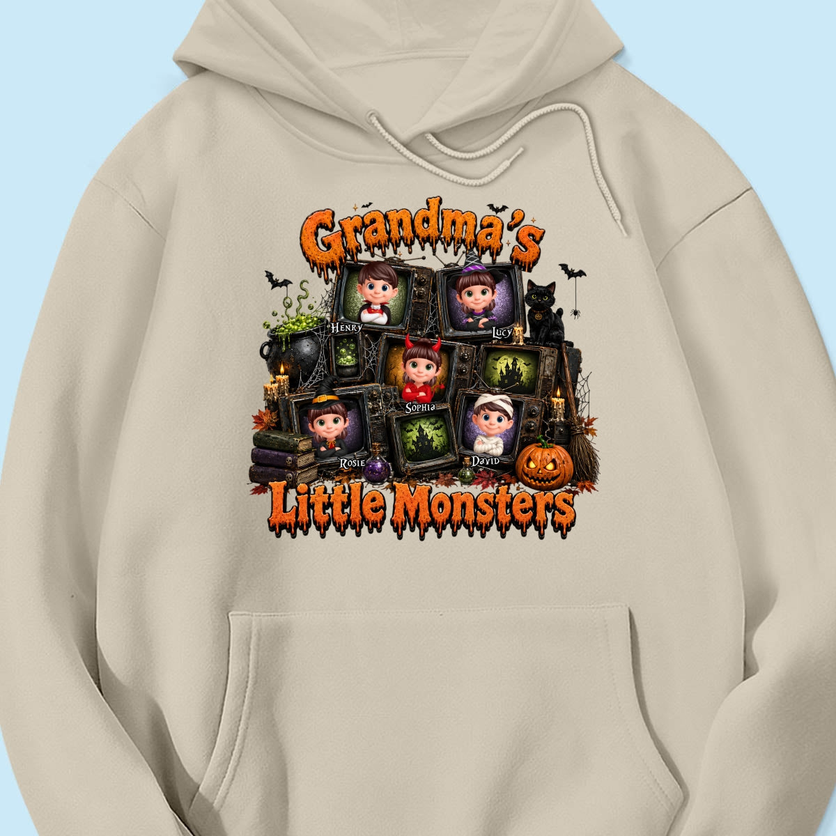 Grandma's Little Monsters Horror Night - Personalized Shirt - Halloween Gift, Gift For Grandma