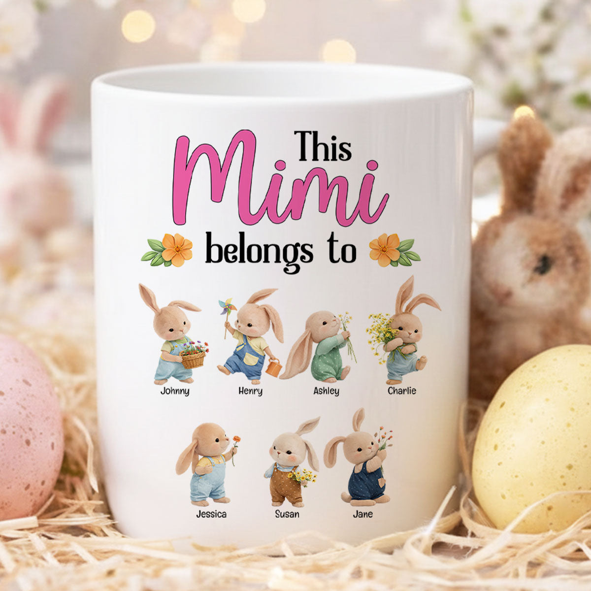 This Grandma Belongs To - Personalized Mug - Easter Gift For Grandma