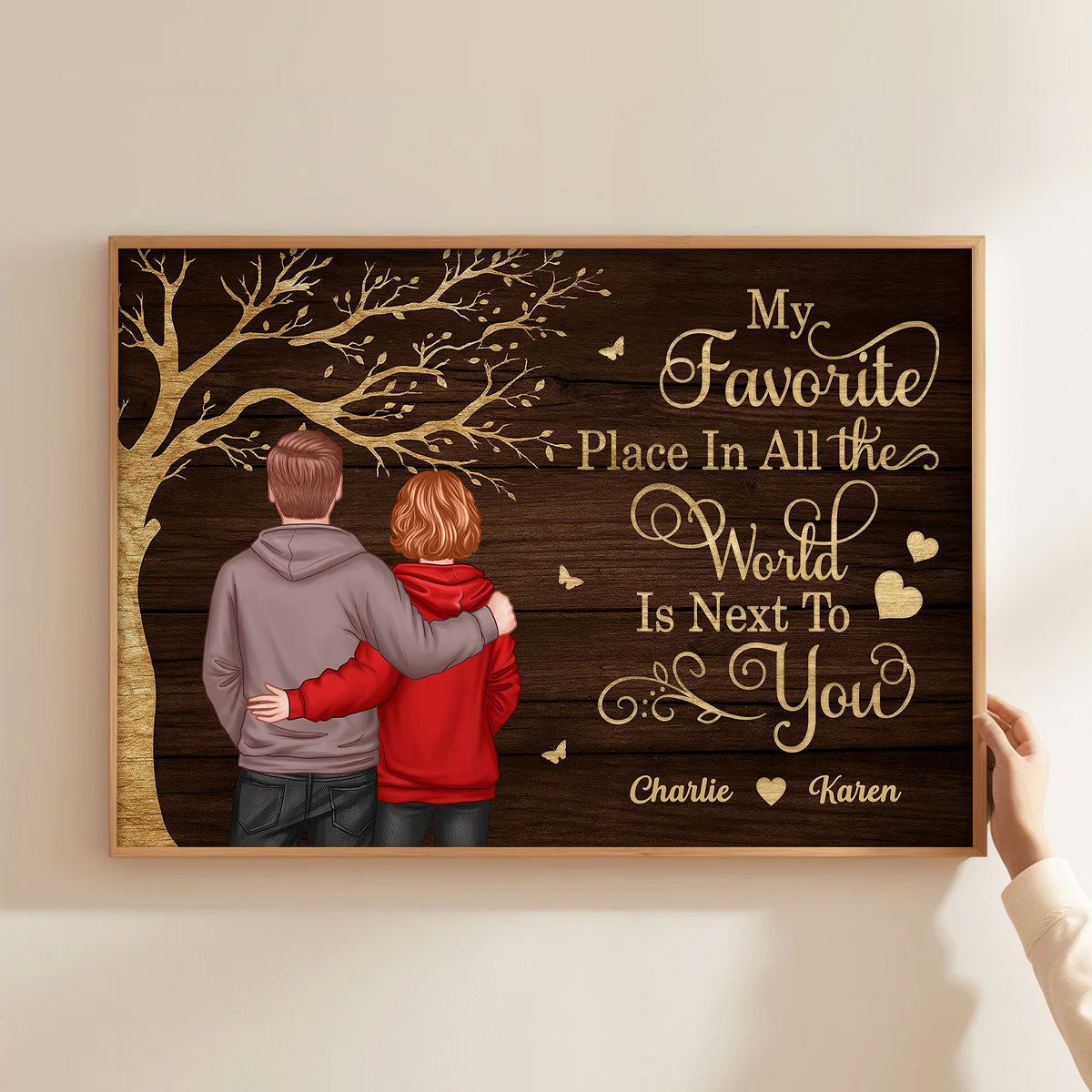 Favorite Place in All the World Couple Tree - Personalized Poster - Gift for him, Gift for her