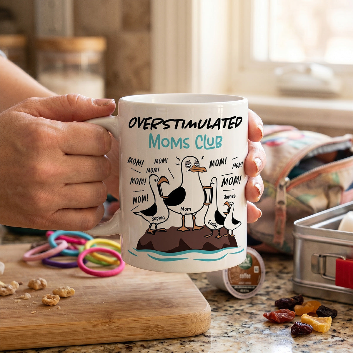 Tired Moms Club Seagull Mom Mom Mom - Personalized Mug - Funny Mother's Day Gift For Mom