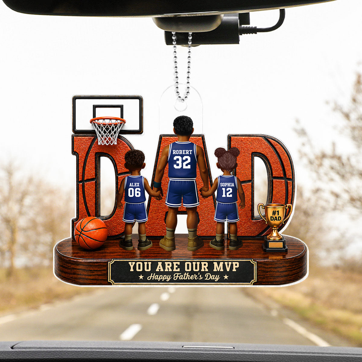 Basketball Dad Legend You Are Our MVP - Personalized Acrylic Car Hanger - Father's Day Gift For Dad, Husband, Basketball Fans
