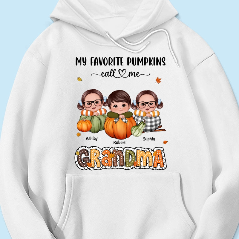 My Favorite Pumpkins Call Me Grandma Fall Season Personalized Shirt