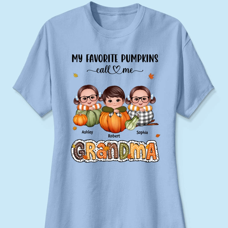 My Favorite Pumpkins Call Me Grandma Fall Season Personalized Shirt