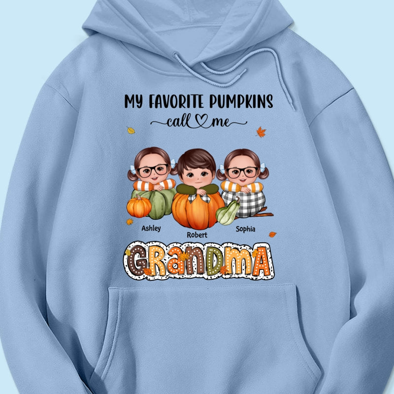 My Favorite Pumpkins Call Me Grandma Fall Season Personalized Shirt