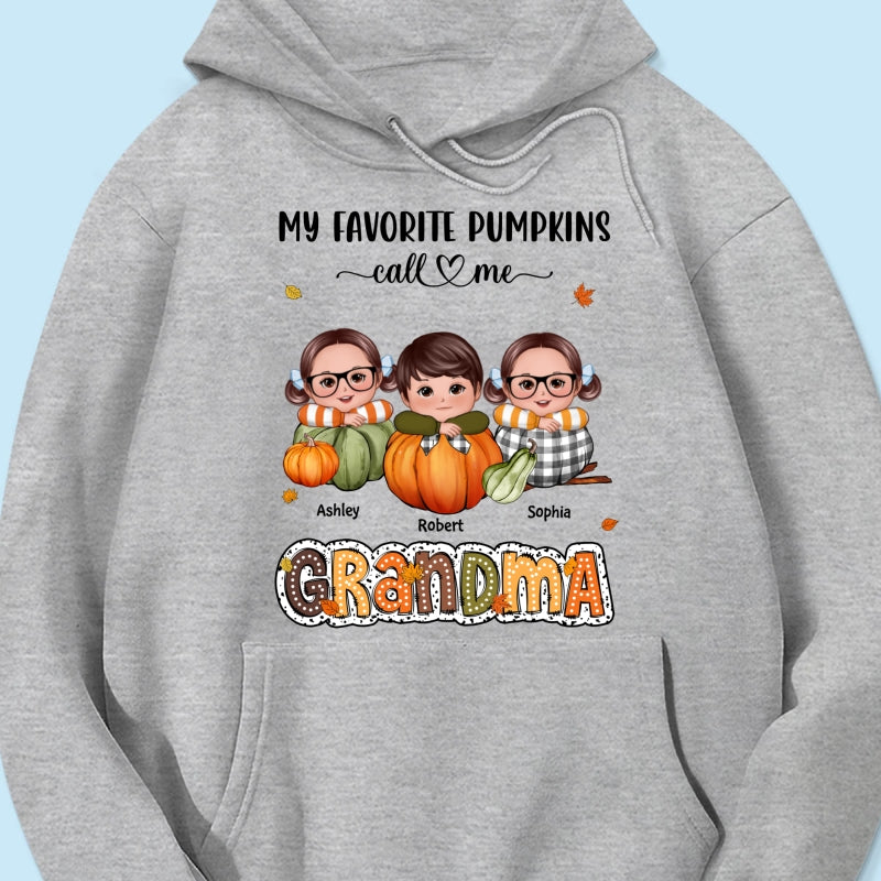 My Favorite Pumpkins Call Me Grandma Fall Season Personalized Shirt