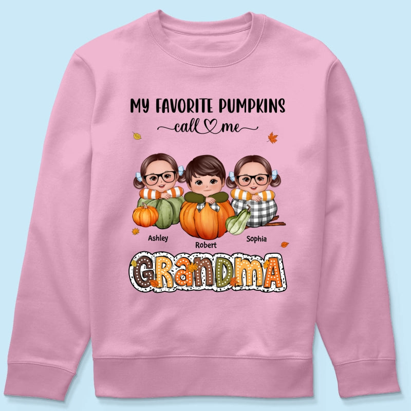 My Favorite Pumpkins Call Me Grandma Fall Season Personalized Shirt