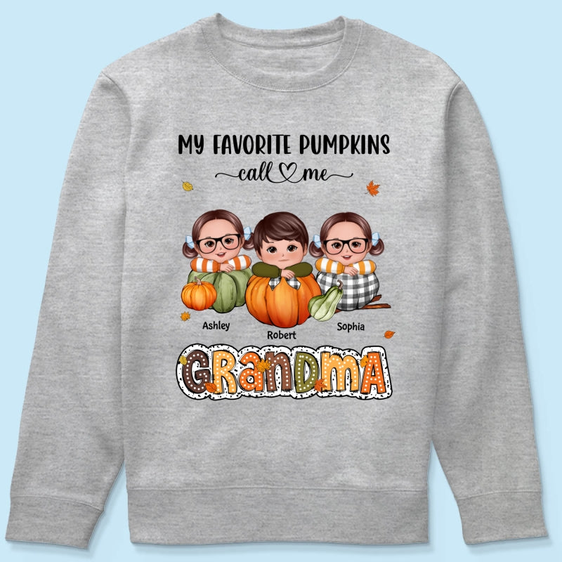 My Favorite Pumpkins Call Me Grandma Fall Season Personalized Shirt