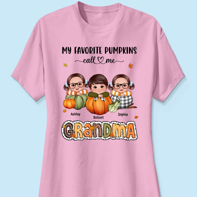 My Favorite Pumpkins Call Me Grandma Fall Season Personalized Shirt