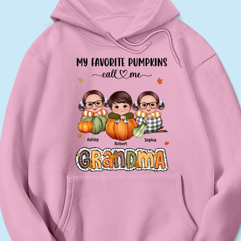 My Favorite Pumpkins Call Me Grandma Fall Season Personalized Shirt