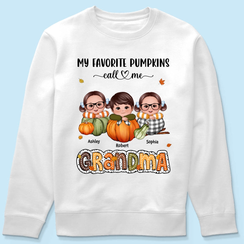 My Favorite Pumpkins Call Me Grandma Fall Season Personalized Shirt