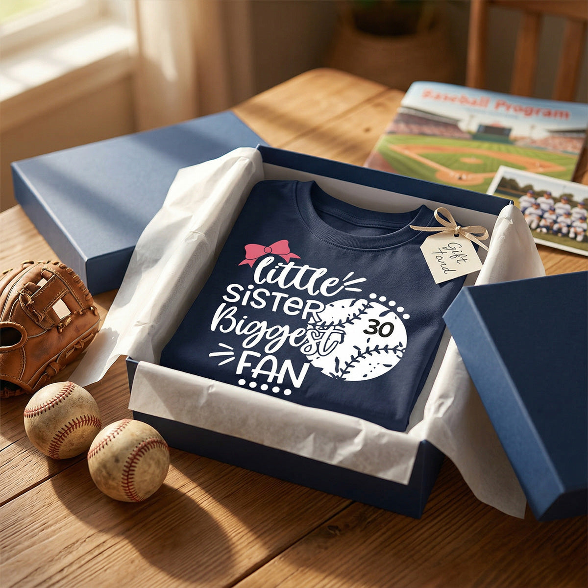 Little Sister Little Brother Biggest Fan - Personalized Kid Shirt - Baseball Little League Game Day Dark Color Shirt