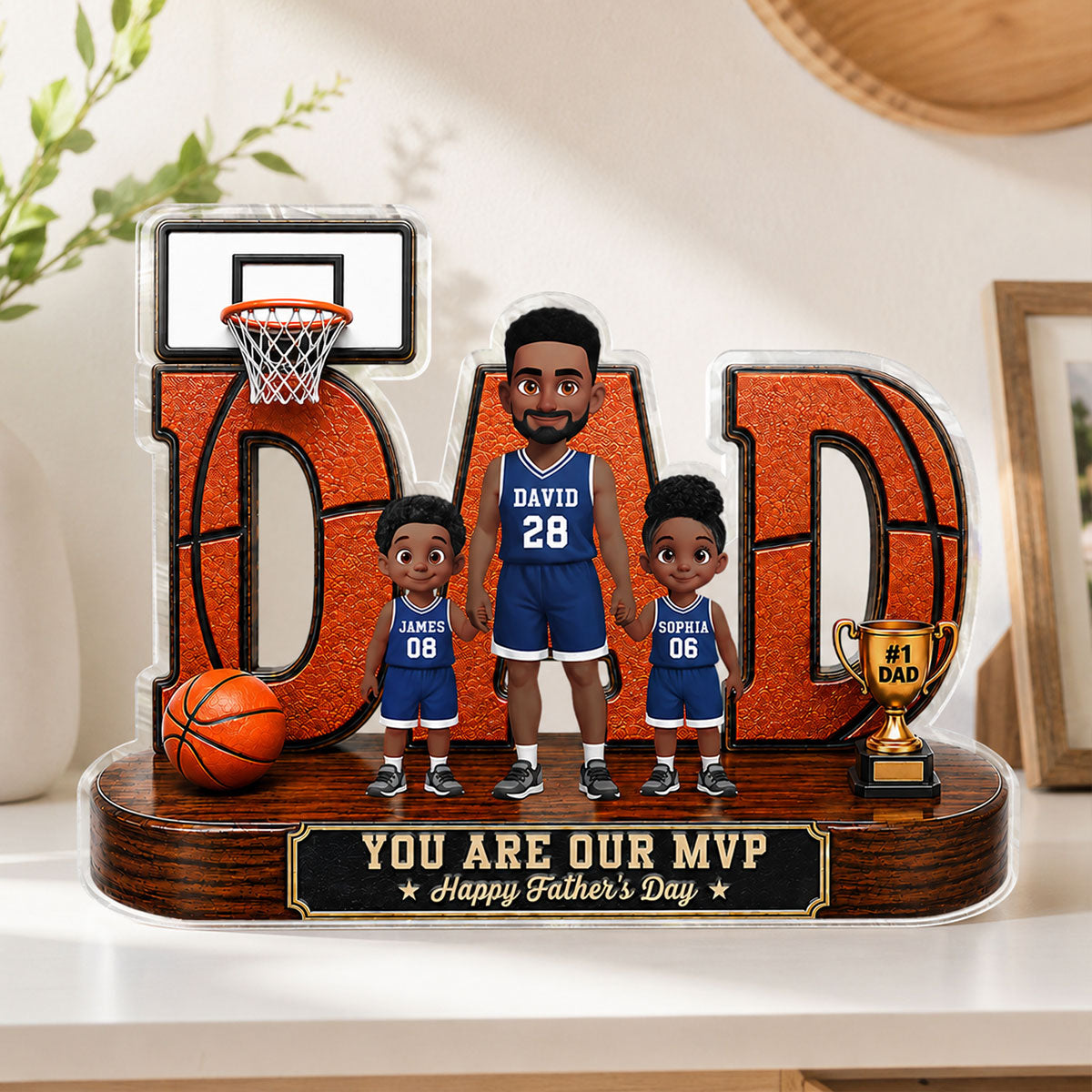 Basketball Dad Legend You Are Our MVP 2D Flat Printed - Personalized Acrylic Block Plaque -  Gift For Dad, Husband, Basketball Fans