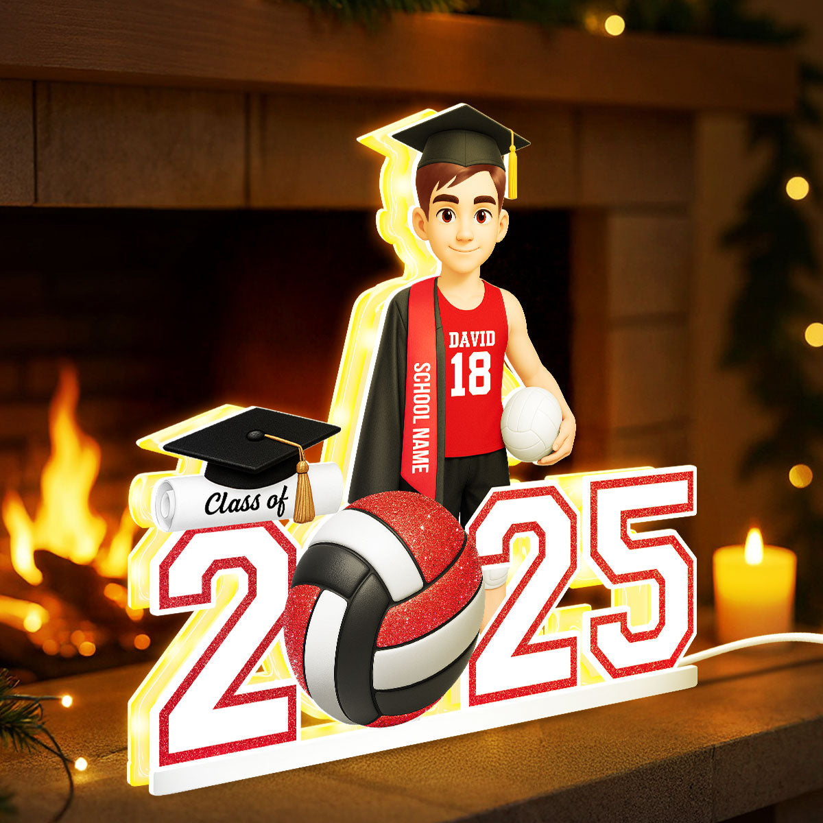 Senior Volleyball Player Graduation - Personalized Light Box - Christmas Gift Graduation Gift