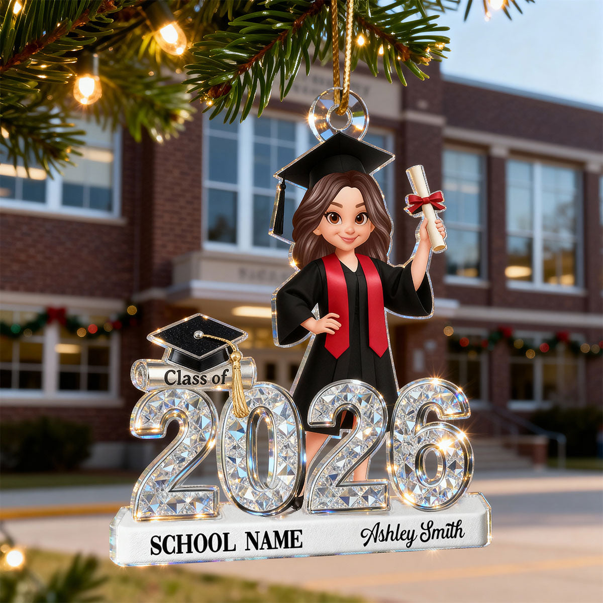 3D Shiny Effect Class Of 2025 2026 Senior - Personalized Acrylic Ornament