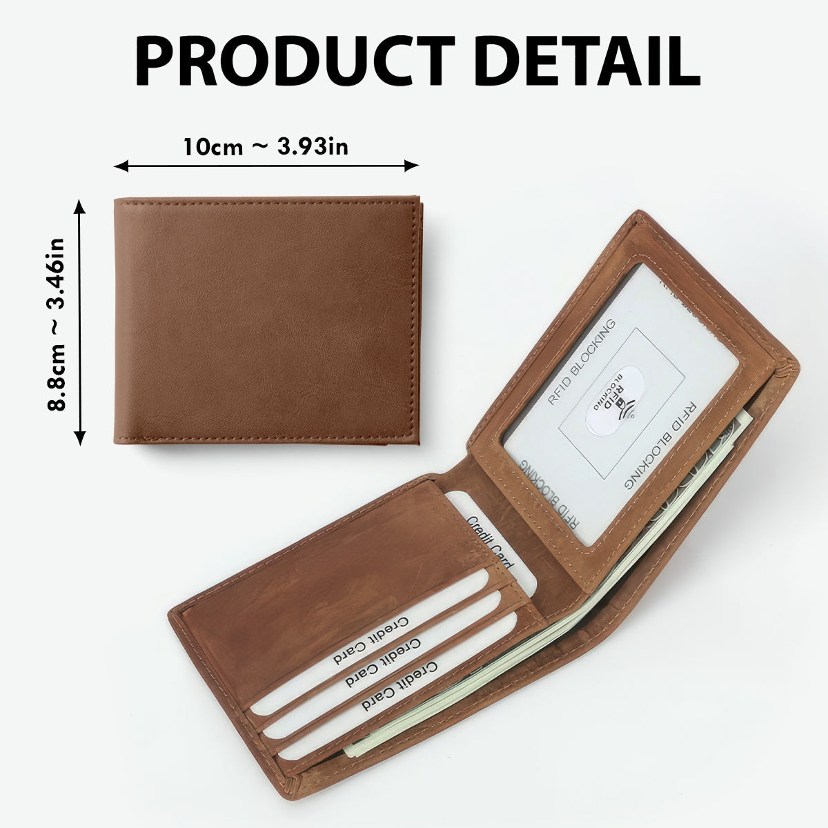 Family Sitting Together Personalized Printed Leather Wallet, Father's Day Gift, Birthday Gift For Husband, Dad, Grandpa