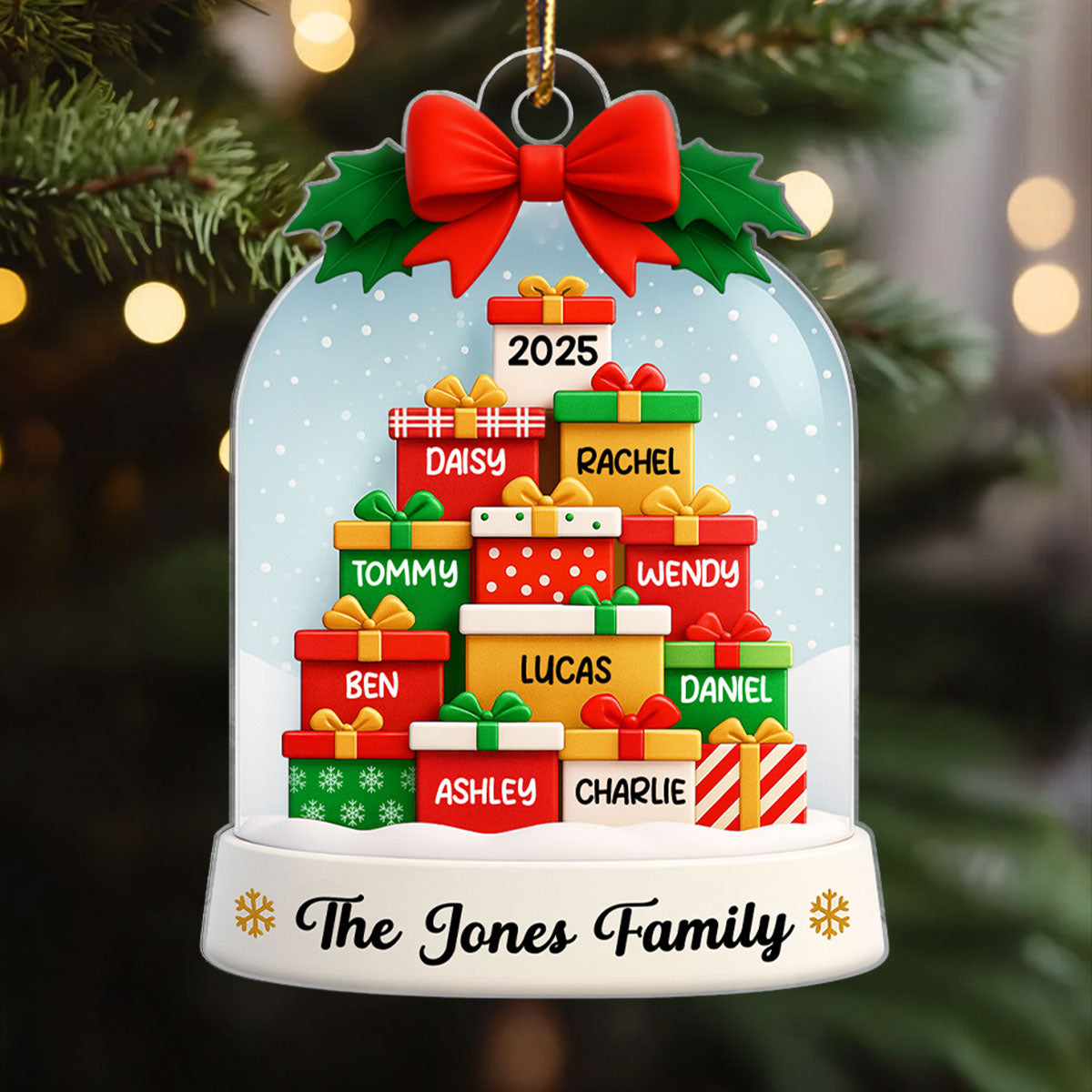 Family Christmas Gifts - Personalized Acrylic Ornament - Christmas Gift for Family