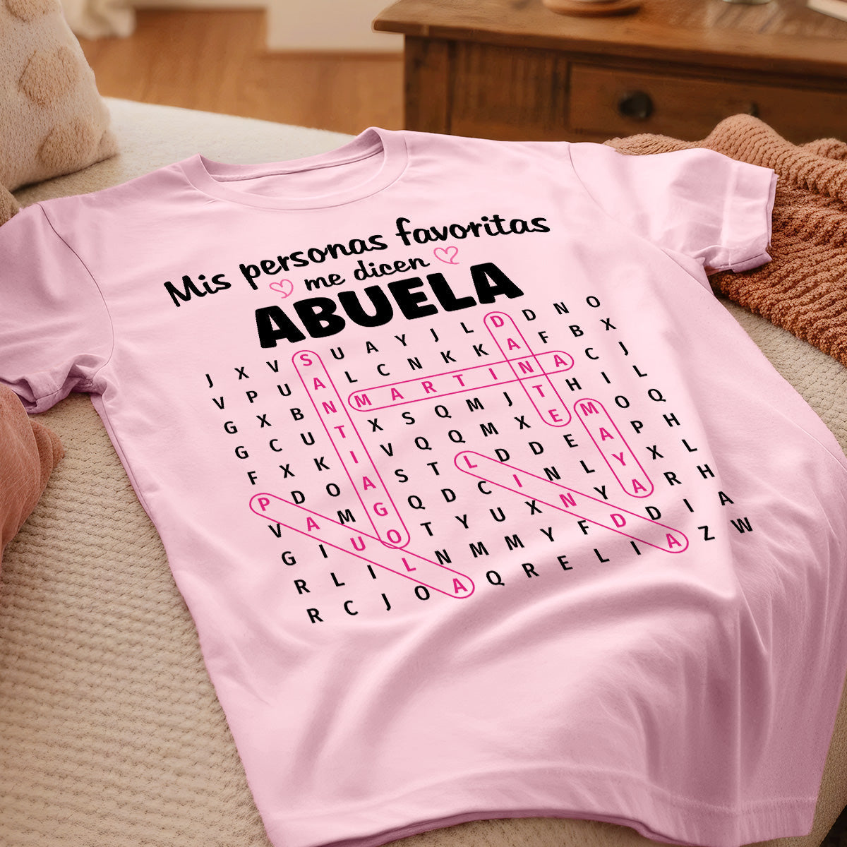 My Favorite People Call Me Abuela Word Search Puzzle - Personalized Shirt - Gift For Spanish Grandma