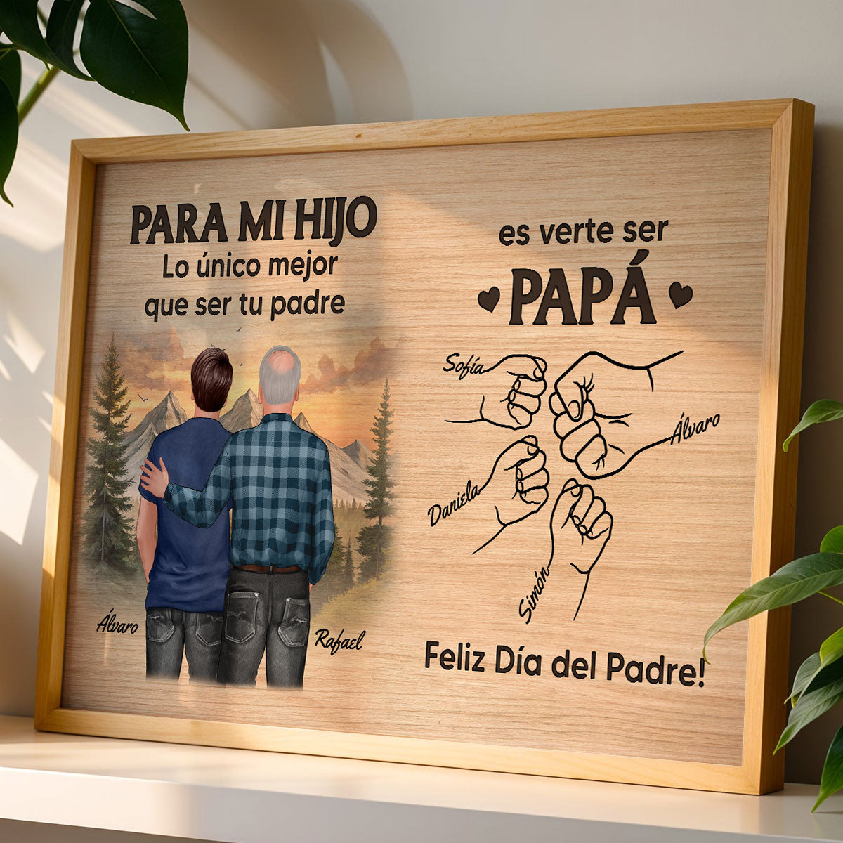 Día del Padre De Mamá A Hijo Viéndote Ser Papá - Personalized Poster - Father's Day Gift For Son