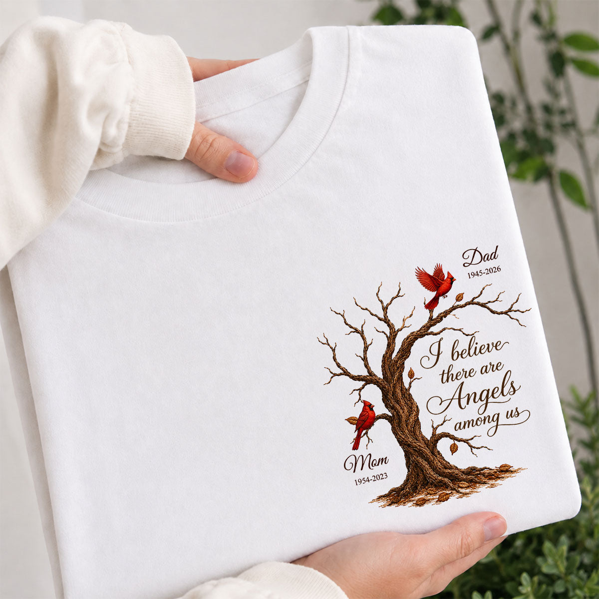 Old Tree Memorial Cardinal - Personalized Shirt - Remembrance Gift