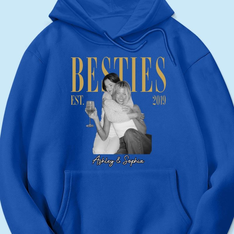 Vintage Retro Besties Best Friends Upload Photo - Personalized Shirt - Birthday Gift For Best Friends, Matching Friends Group T-shirt