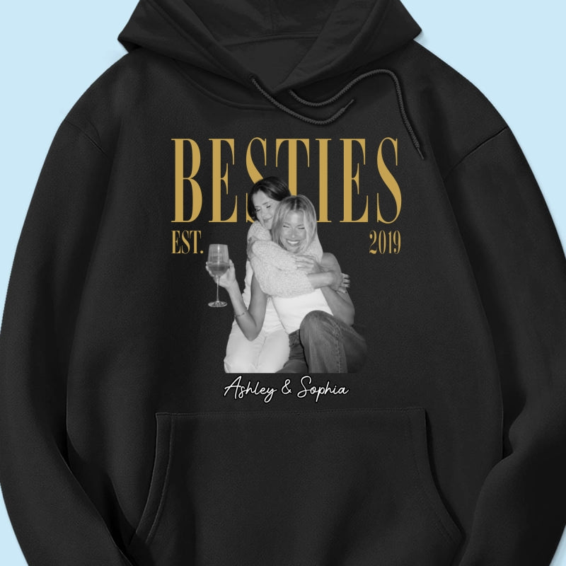Vintage Retro Besties Best Friends Upload Photo - Personalized Shirt - Birthday Gift For Best Friends, Matching Friends Group T-shirt