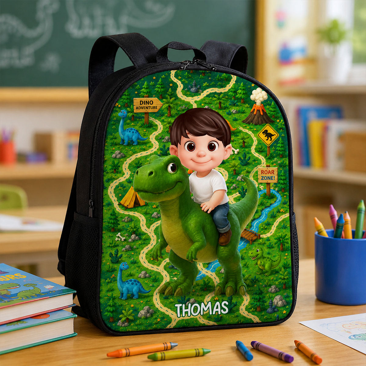 Dinosaur Adventure for Boys Girls - Personalized Backpack - Back to School Backpack for Kids