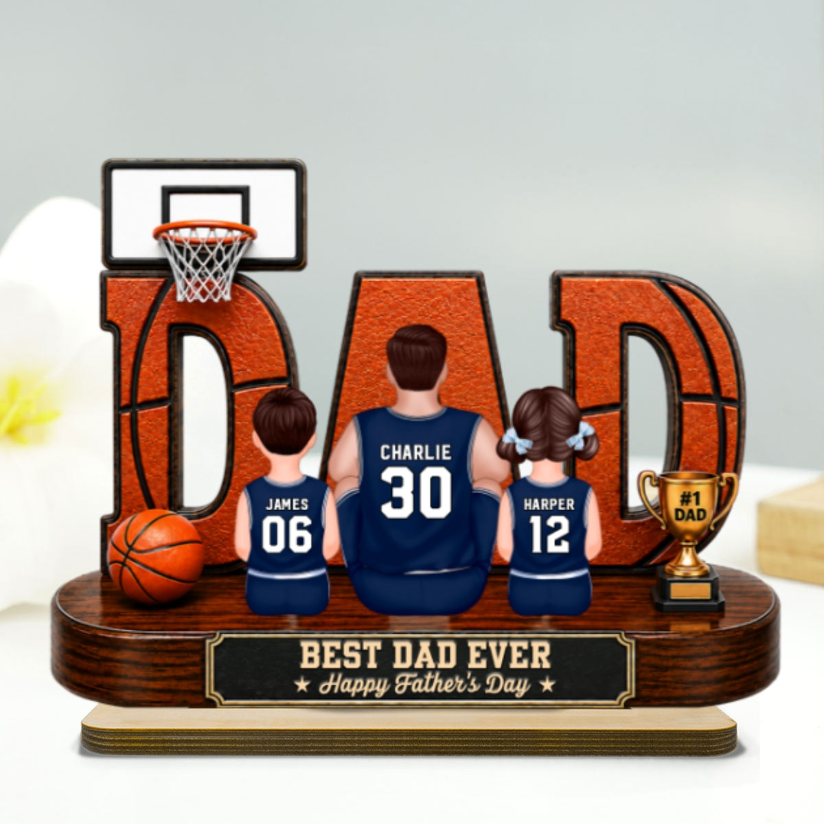 [UP TO 39% OFF] Basketball Dad Legend Daddy's Dream Team - Personalized 2-Layered Wooden Plaque - Unique  Gift For Dad, Husband, Basketball Fans