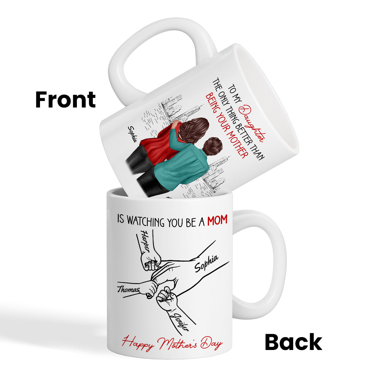 From Mom Dad To Daughter Watching You Be A Mom - Personalized Mug - Mother's Day Gift For Daughter