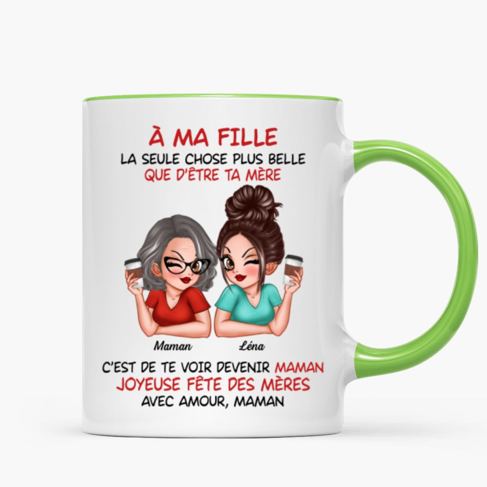 À ma fille – Te voir être maman – Mug personnalisé – Cadeau de Fête des Mères pour ma fille