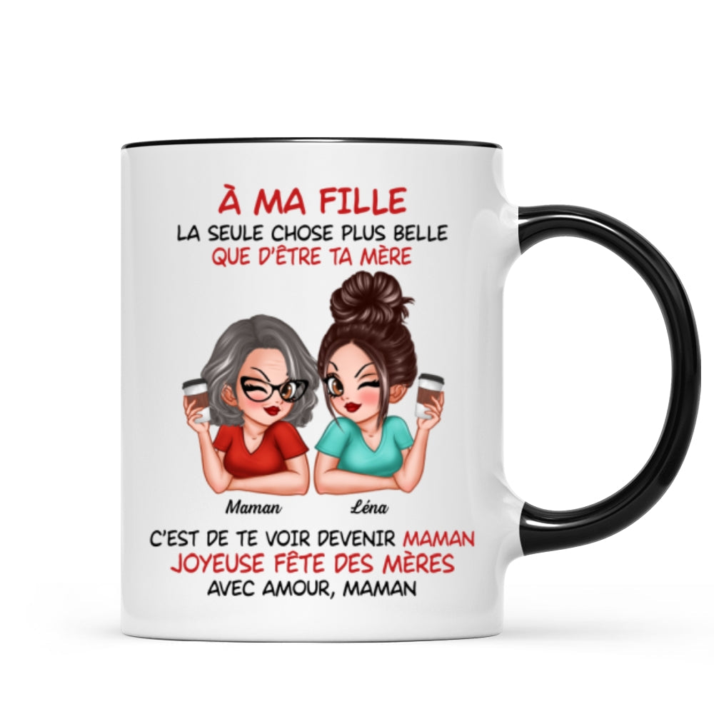 À ma fille – Te voir être maman – Mug personnalisé – Cadeau de Fête des Mères pour ma fille