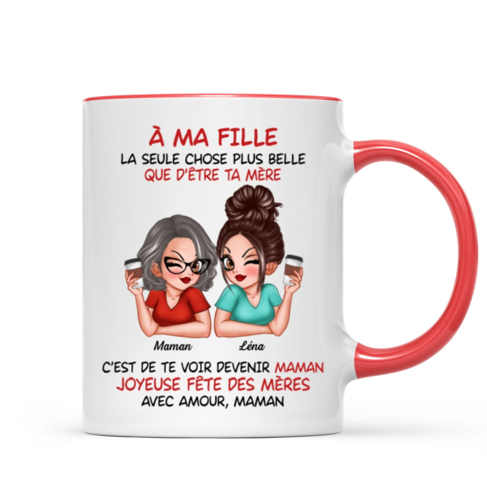 À ma fille – Te voir être maman – Mug personnalisé – Cadeau de Fête des Mères pour ma fille