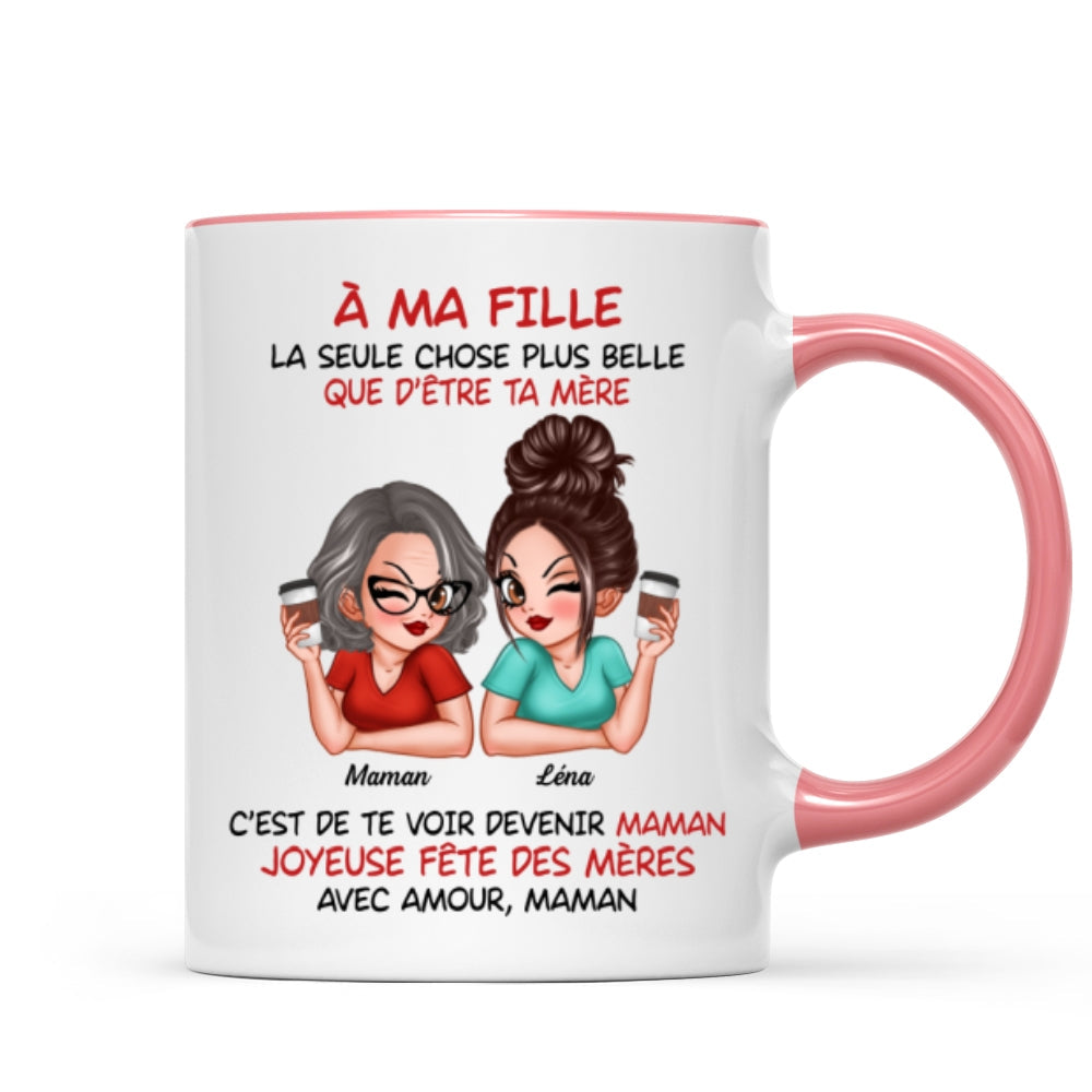 À ma fille – Te voir être maman – Mug personnalisé – Cadeau de Fête des Mères pour ma fille
