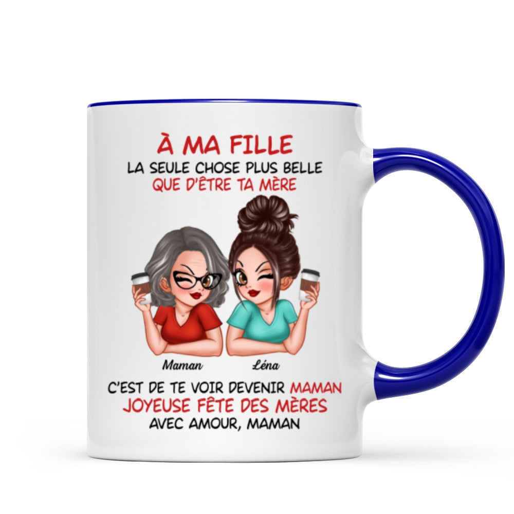 À ma fille – Te voir être maman – Mug personnalisé – Cadeau de Fête des Mères pour ma fille
