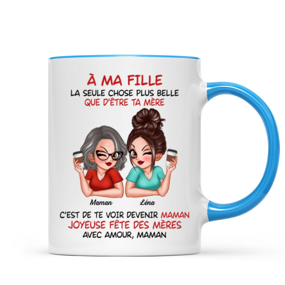 À ma fille – Te voir être maman – Mug personnalisé – Cadeau de Fête des Mères pour ma fille