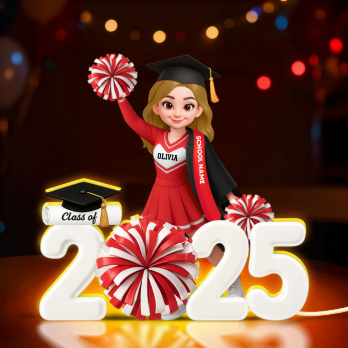 Senior Cheerleader Graduation - Personalized Light Box - Christmas Gift Graduation Gift