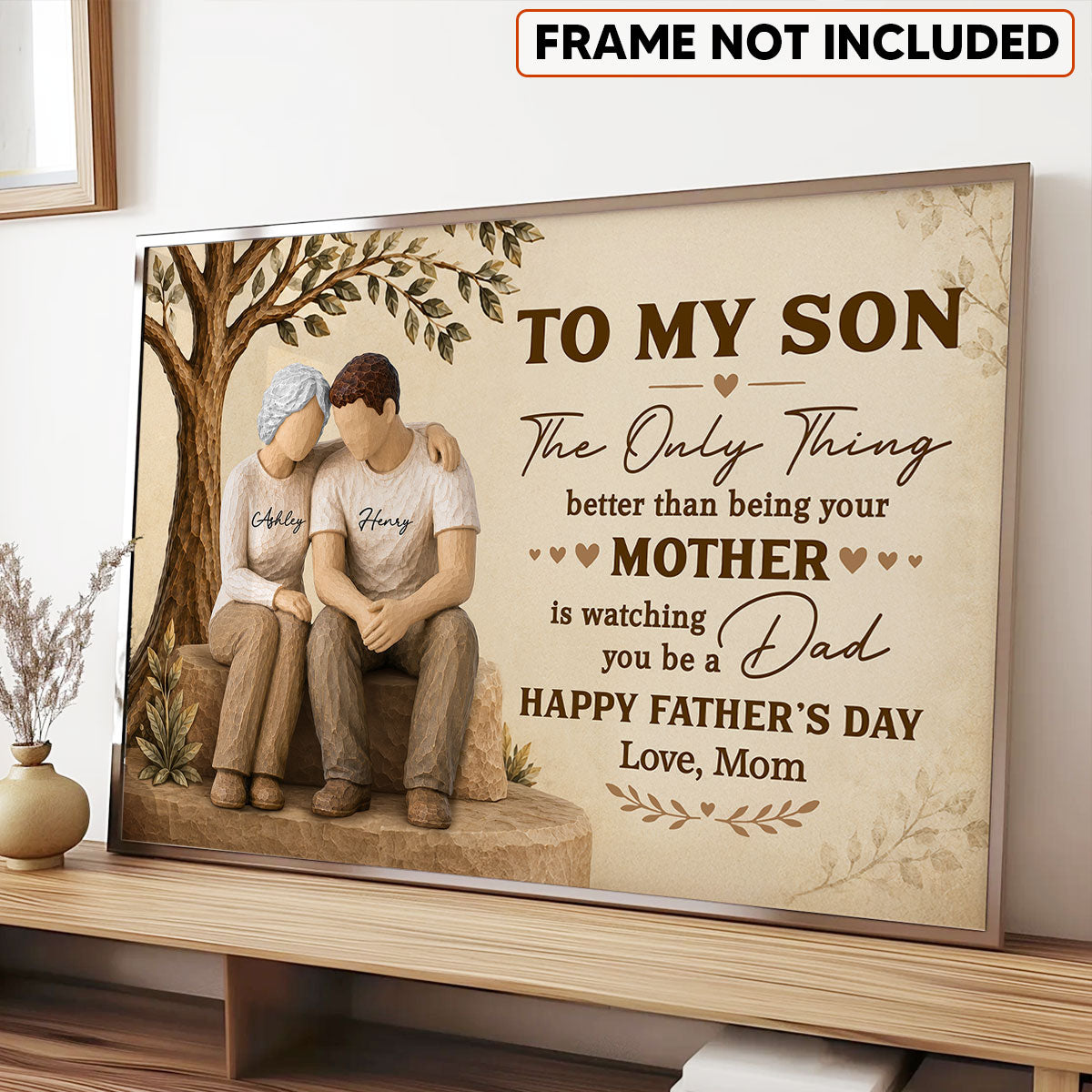To My Son Watching You Be A Dad From Mom - Personalized Poster - Father's Day Gift For Son