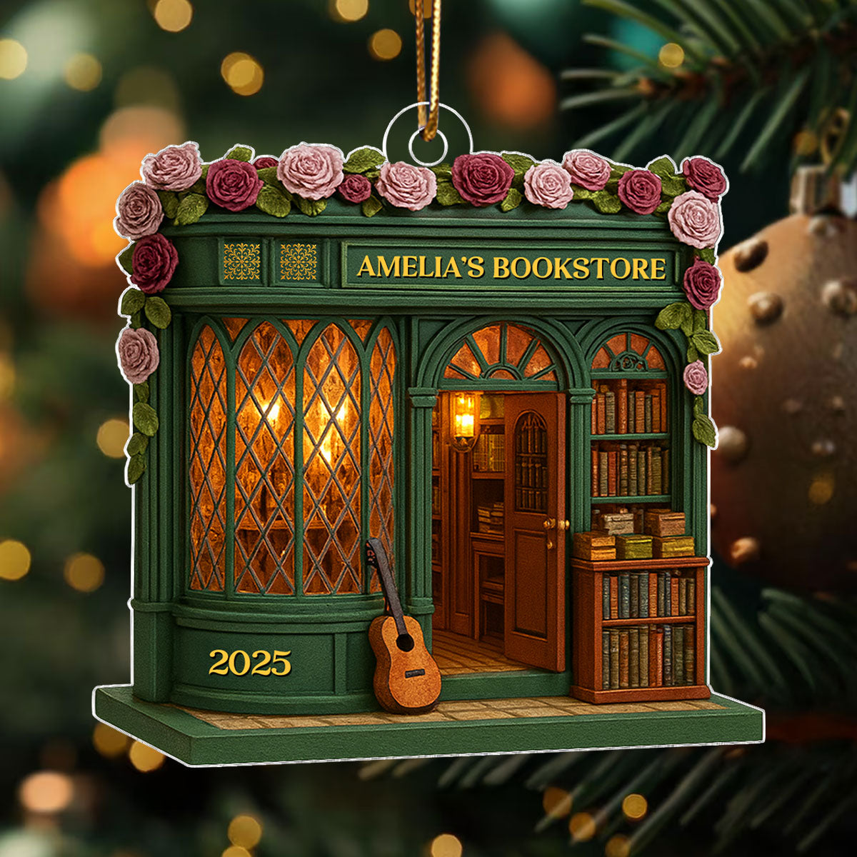 A Cozy Escape for Book Lovers – Personalized Acrylic Ornament – Heartfelt Gift for Readers