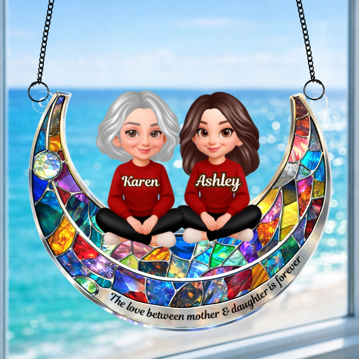 The Love Between Mother & Daughter Son is Forever - Personalized Suncatcher - Heartfelt Gift for Mom