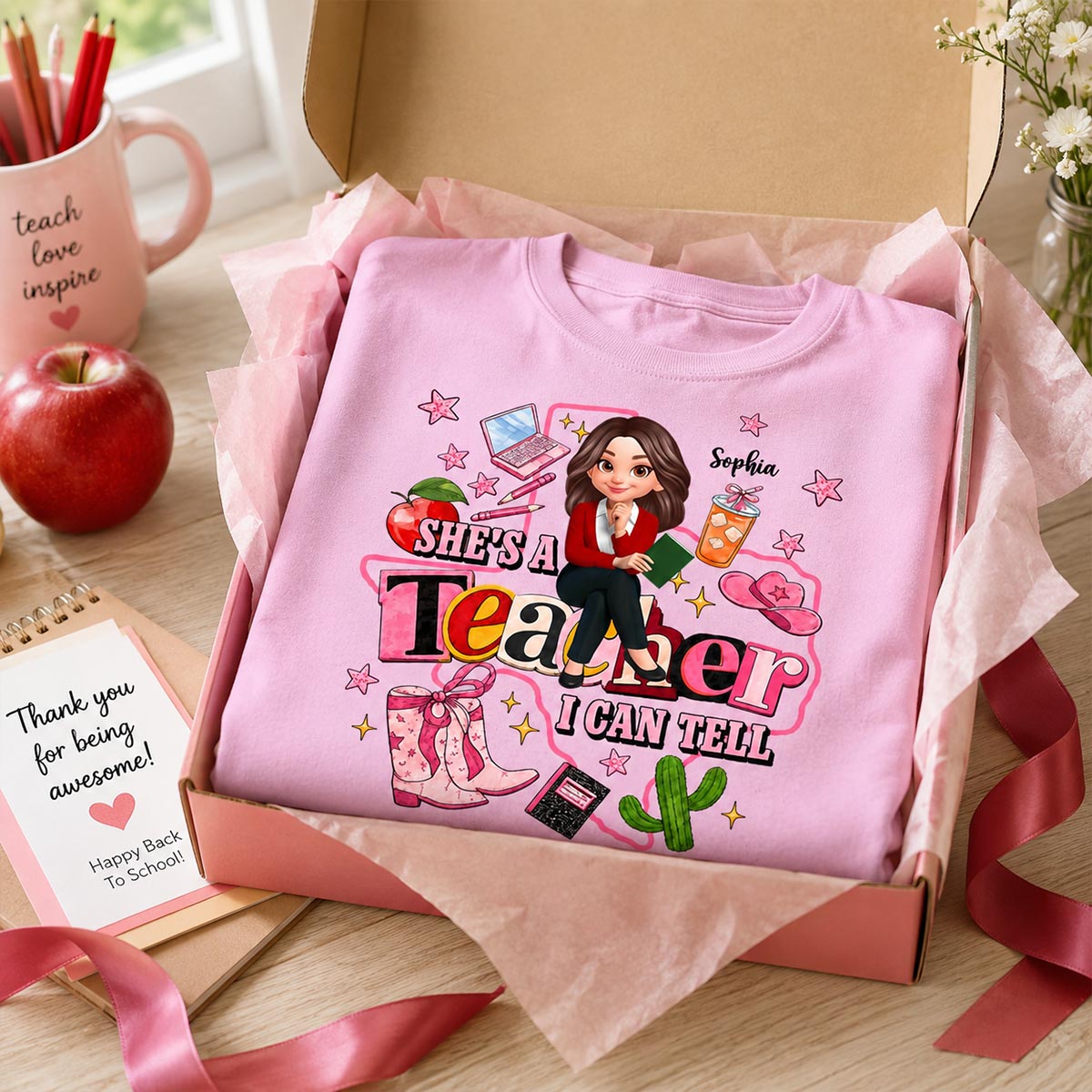 She Is A Teacher I Can Tell - Personalized Shirt - Western Teacher, Texas Teacher