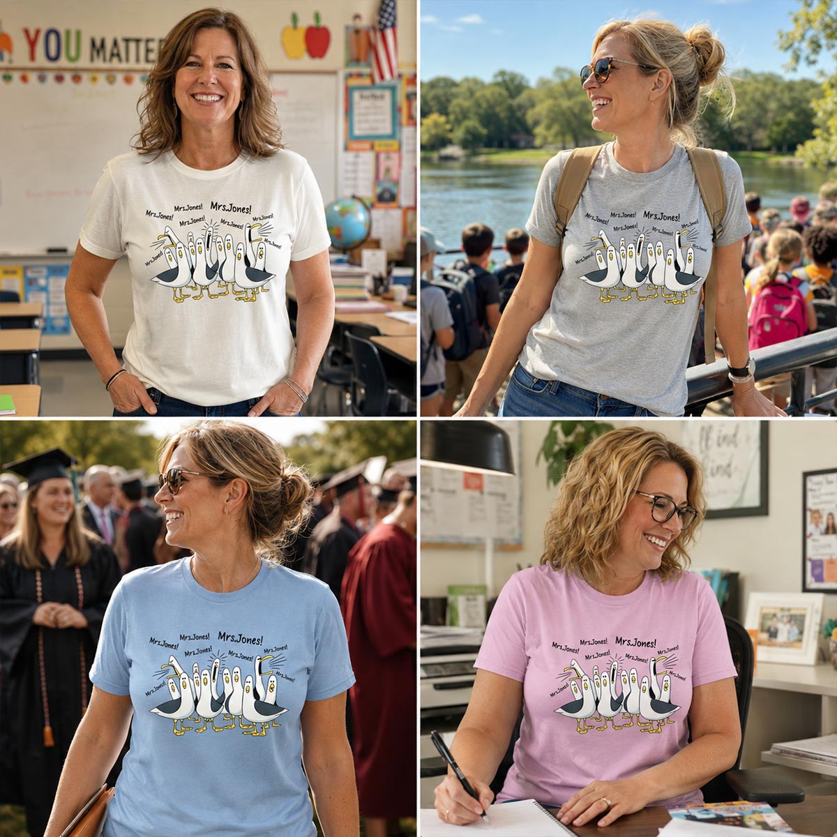 Funny Seagulls Calling Teacher - Personalized Shirt - Funny Gift For Teachers, Appreciation Gift