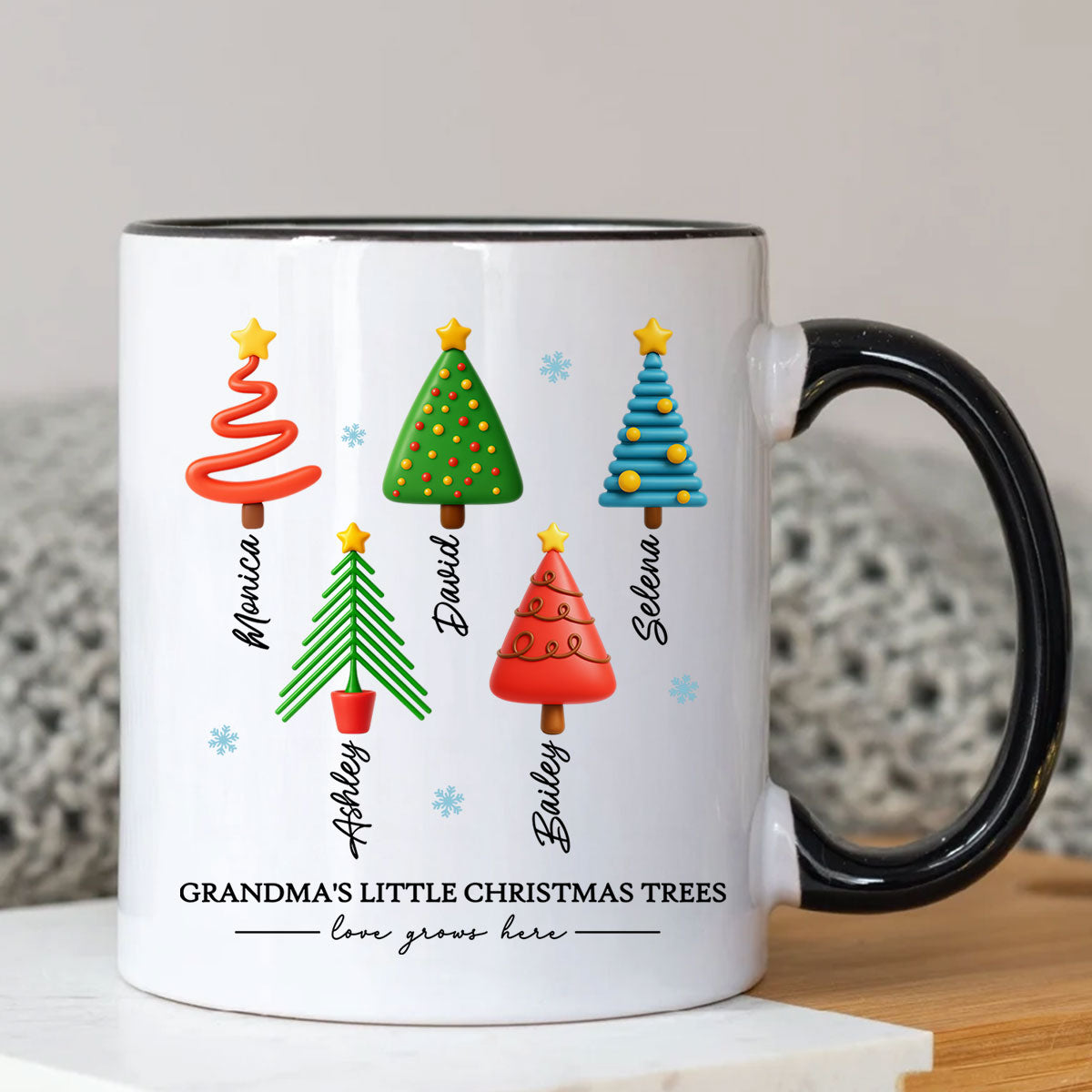 Grandma's Little Christmas Trees - Personalized Mug - Unique Christmas Gift For Grandma, Grandkids, Family