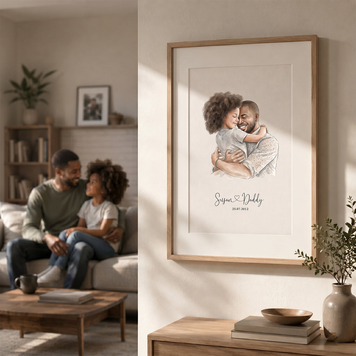 Custom Watercolor Portrait from Photo - Personalized Poster - Father's Day Gift for Dad, Husband