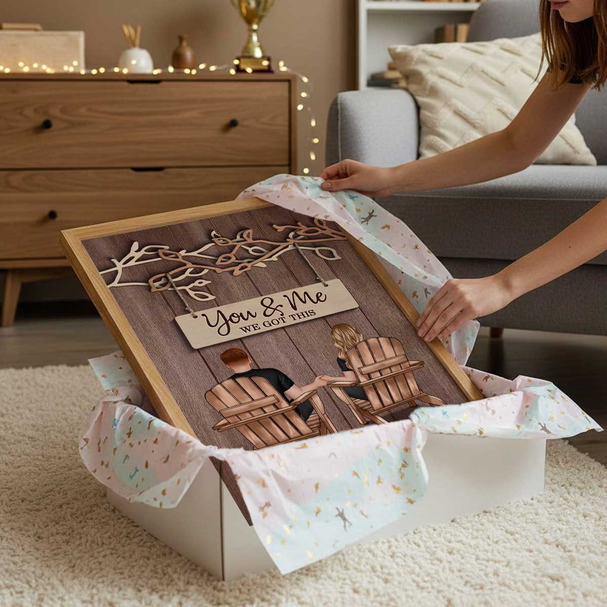 Couple Under Eternal Tree Of Love You & Me We Got This - Personalized Poster - Heartfelt Gift For Couple