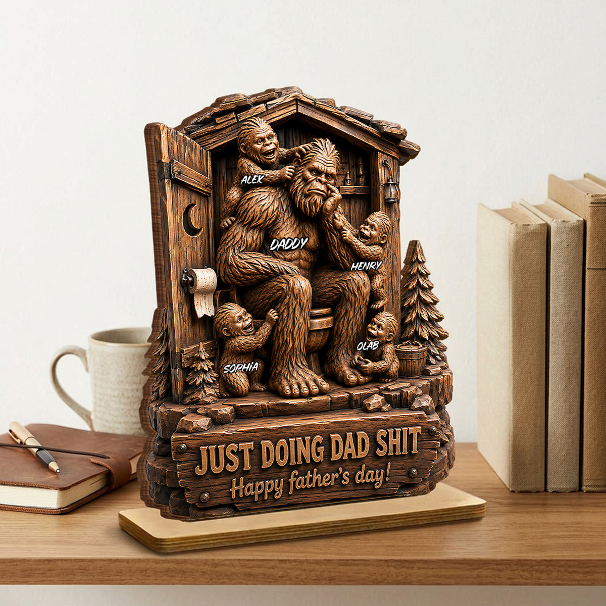 Just Doing Dad Sh*t - Personalized 2-Layered Wooden Plaque -  Gift for Dad, Husband